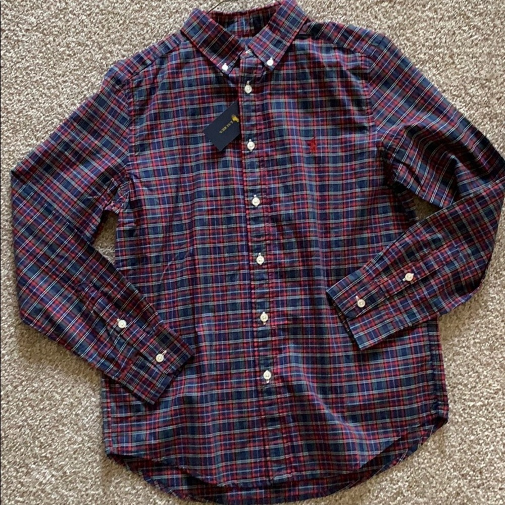 Polo boll boys plaid dress shirt